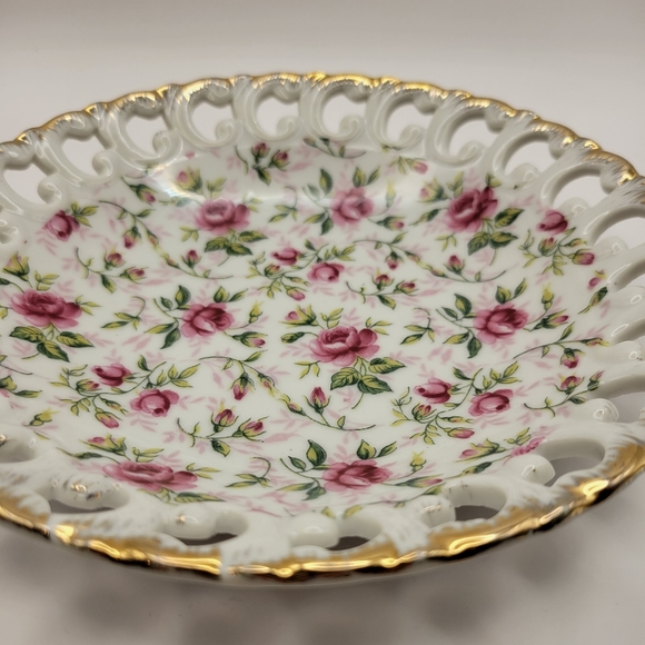 Vintage Lefton hand painted pink rose chintz #650 A. 2 available. - Picture 5 of 13